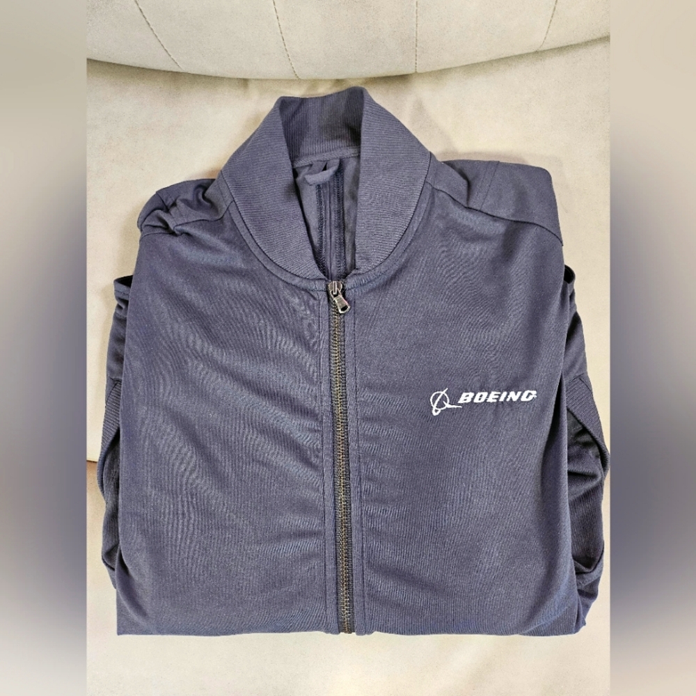 UnderArmour Boeing Embroidered lightweight zip Collared long sleeve soft gray